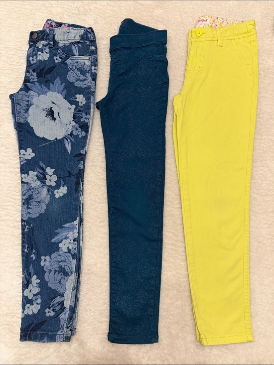 Old Navy Other - Lot of 3 Pants Floral Denim, Old Navy Glitter Ballerina, Cat & Jack Yellow Denim
